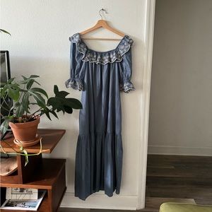 Christy Dawn Blue Embroidered Dress